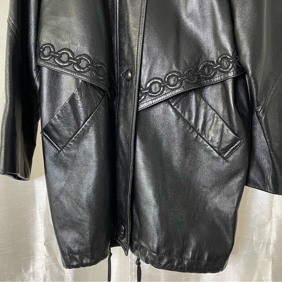 Dero by Rocco D'Amelio Italian Leather Jacket M Black 90s Grunge Goth Vintage - Picture 3 of 7